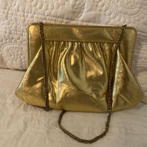 Gold Metallic Handbag / Shoulder Bag